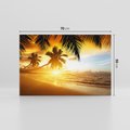 Obraz na płótnie 70x50 - Sielska plaża z palmami i morzem - plaża, morze