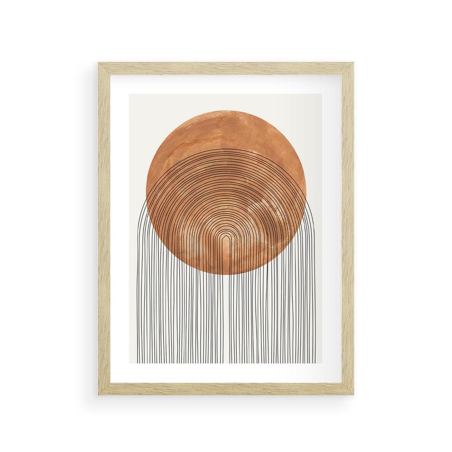 Plakat w ramie 30x40 - Złote Akcenty - nowoczesna sztuka, modern - rama drewno