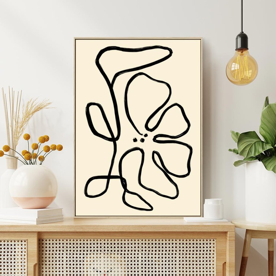 Obraz w ramie 70x100 - Zaklęte Aberracje - abstrakcyjna sztuka, przypominająca kwiat - rama drewno