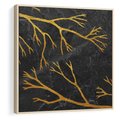Obraz w ramie 50x50 - Marmurowe Drzewa Snu - złote gałęzie, drzewa - rama drewno