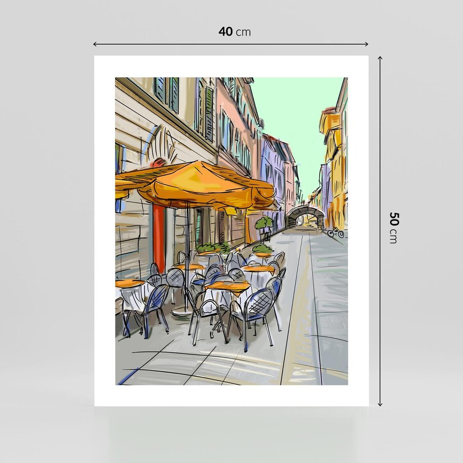 Plakat bez ramy 40x50 - Kawiarenkowy Szkic - malowany, szkic