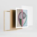 Plakat w ramie 40x50 - Wibracje Kolorów Marzeń - abstrakcyjne dziwne kształty, olejny obraz - rama drewno