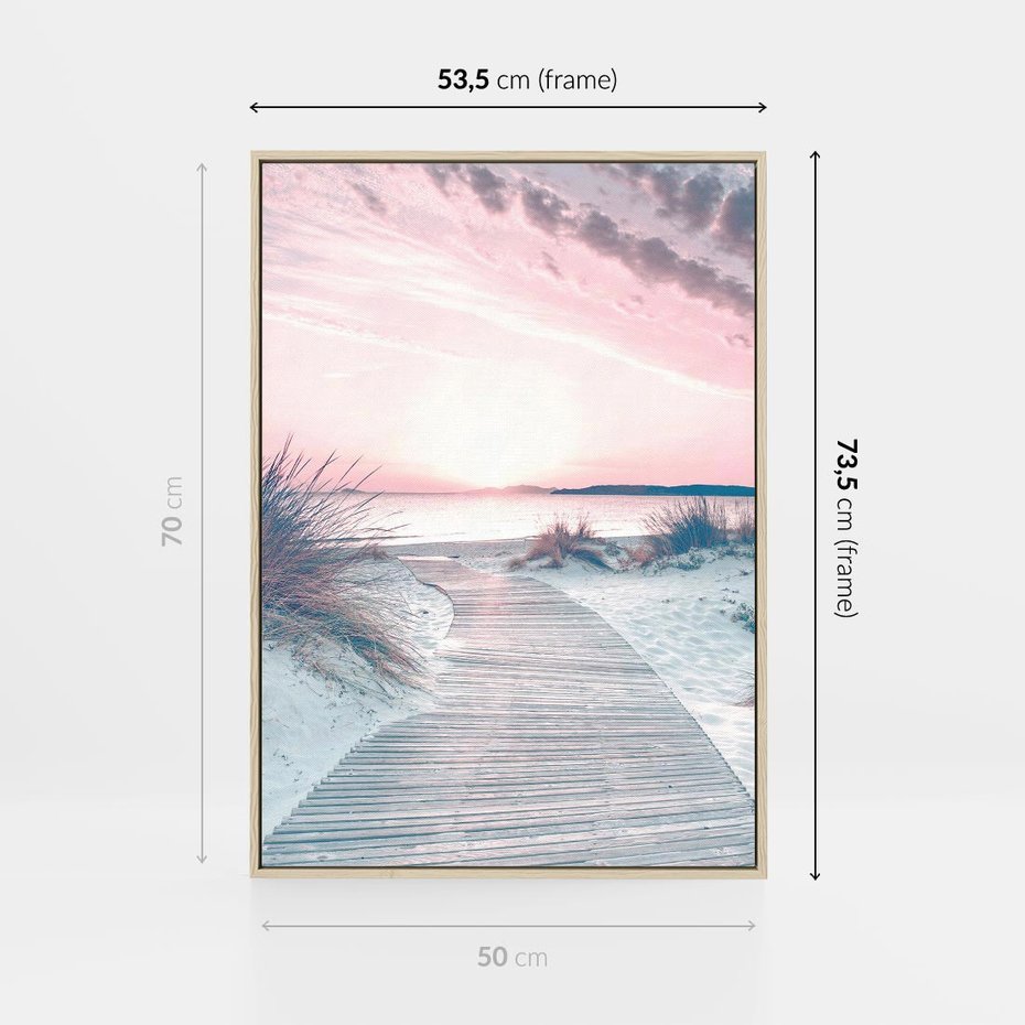 Obraz w ramie 50x70 - Magia Zachodu Słońca - fotografia, stonowane kolory - rama drewno