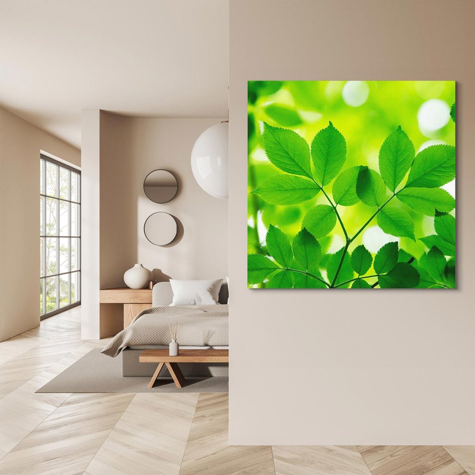 Obraz na płótnie 60x60 - Magia liści - liście, drzewo