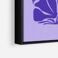 Obraz w ramie 70x100 - Migocące Boho Wibracje - kwiaty, energetyczne fioletowe tło - rama czarna
