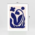 Plakat bez ramy 30x40 - Bezgraniczne Echa Serca - abstrakcyjny obraz plakat, dziwne niebieskie kształty przypominają kwiat