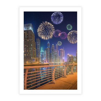 Plakat bez ramy 40x50 - Fajerwerki Nowego Roku - nowy rok, fajerwerki