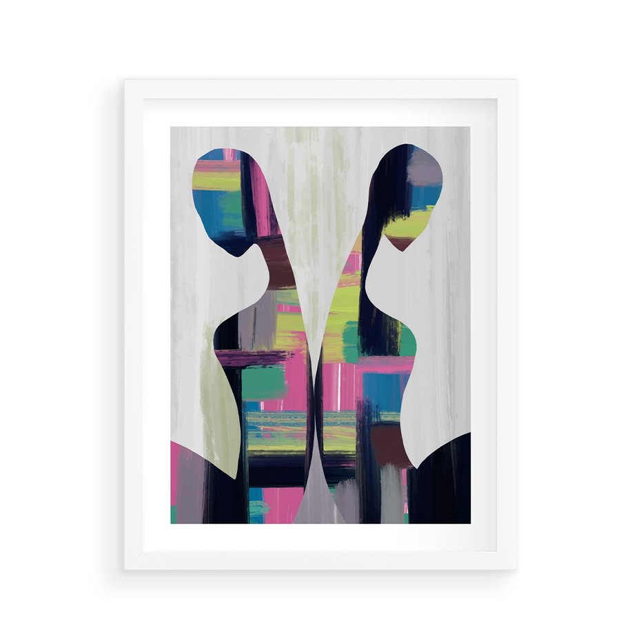 Plakat w ramie 40x50 - Nowa Era - abstrakcyjny plakat, nowoczesna sztuka - rama biała