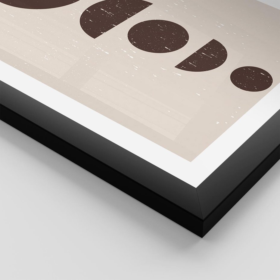 Plakat w ramie 30x40 - Migocące Granice - mid century styl, nowoczesna grafika - rama czarna