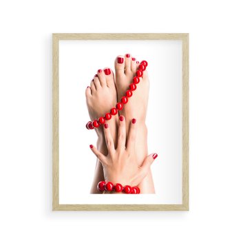 Plakat w ramie 50x70 - Manicure spa: piękno i relaks - manicure, spa - rama drewno