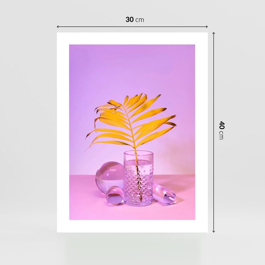 Plakat bez ramy 30x40 - Minimalizm i Urok Natury - liście, pastele