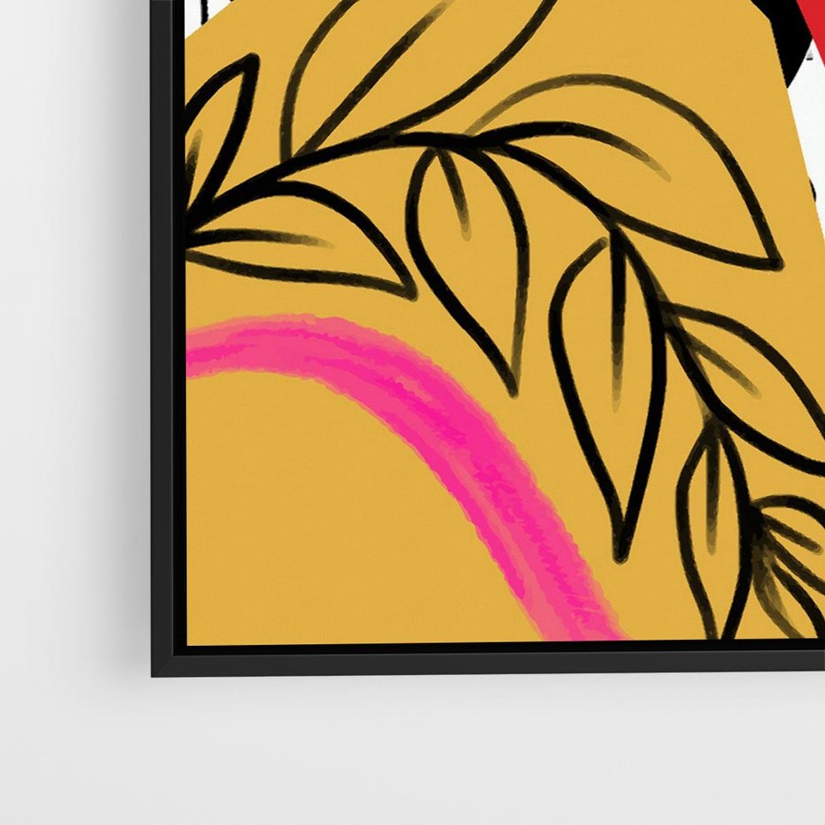 Obraz w ramie 50x50 - Wnętrza Form - abstrakcyjna kompozycja, różne tekstury - rama czarna