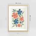 Plakat w ramie 30x40 - Kolorowe Pasmo - kwiaty, nowoczesna abstrakcja - rama drewno
