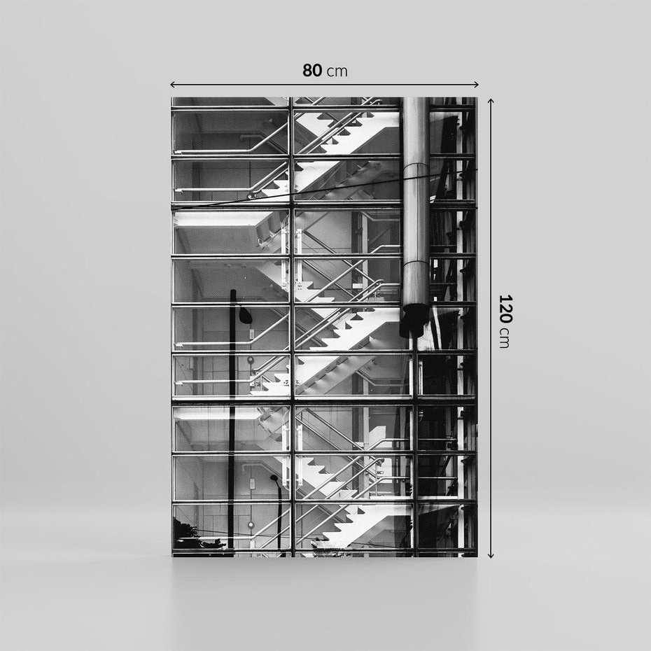 Obraz na płótnie 80x120 - Schody do architektonicznej przestrzeni - schody, architektura