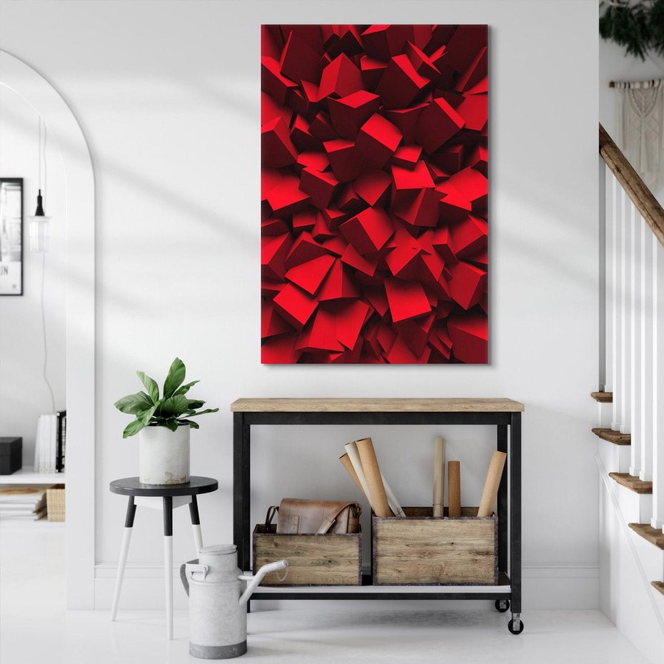 Obraz na płótnie 70x100 - Geometryczny 3D - abstrakcyjna kompozycja - geometryczny, 3D