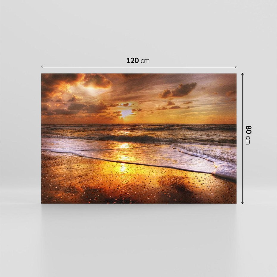 Obraz na płótnie 120x80 - Tropikalna wyspa nad oceanem - zachód, słońca