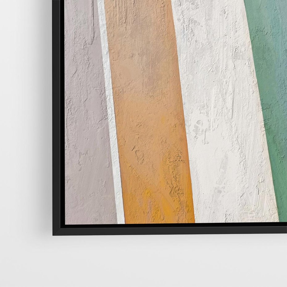 Obraz w ramie 50x50 - Księga Ukrytych Odbić - abstrakcyjne dziwne kształty, olejny obraz - rama czarna