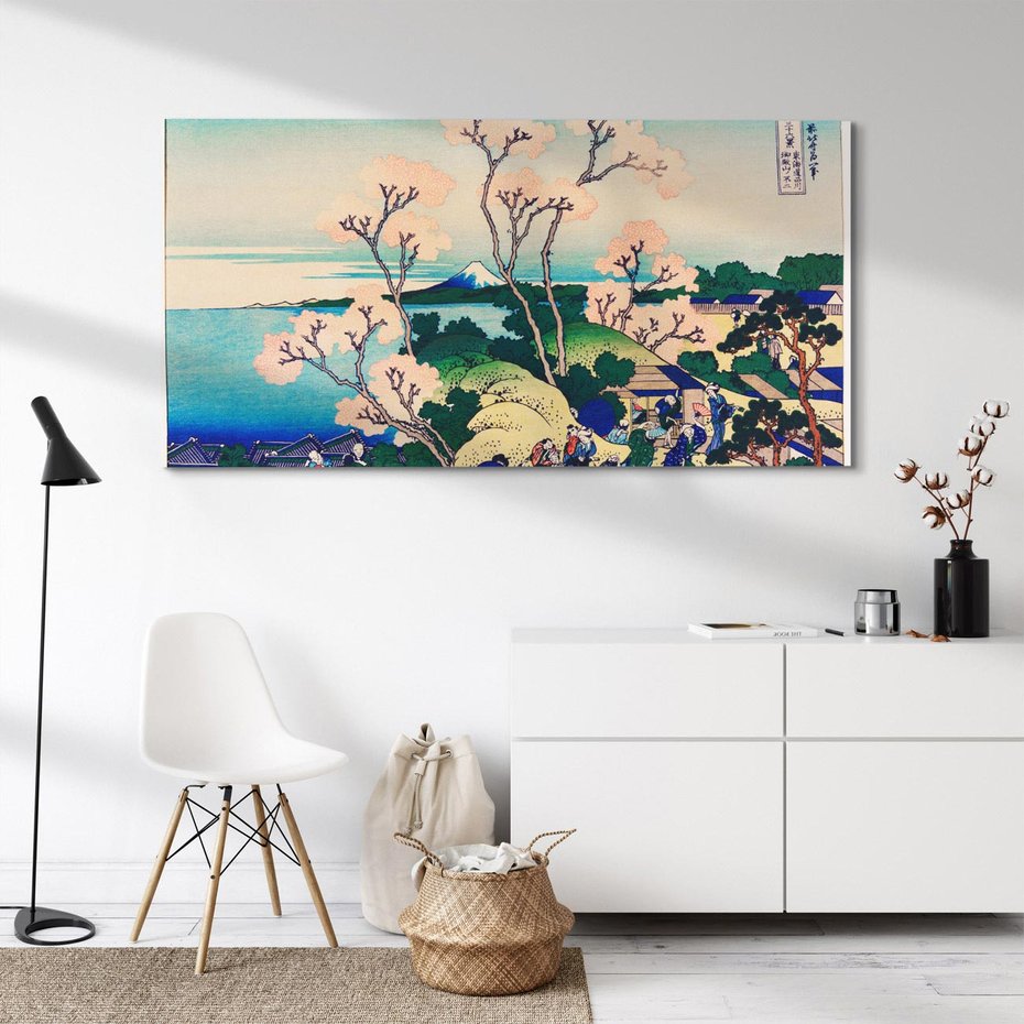 Obraz na płótnie 140x70 - "Goten-Yama Hill, Shinagawa on the Tokaido" Katsushika Hokusai - Reprodukcja - reprodukcja, obraz na płótnie