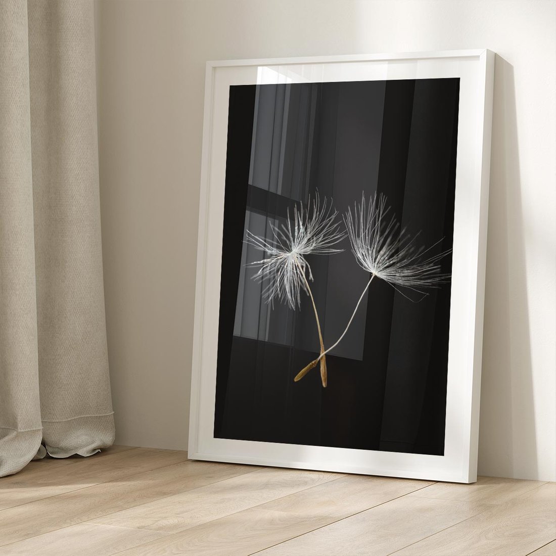 Plakat bez ramy 50x70 - Delikatność Wiatru - dmuchawce, makro