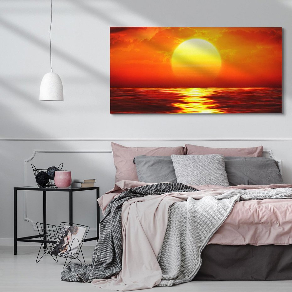 Obraz na płótnie 120x60 - Romantyczny Zachód Słońca nad Morzem - zachód, słońca