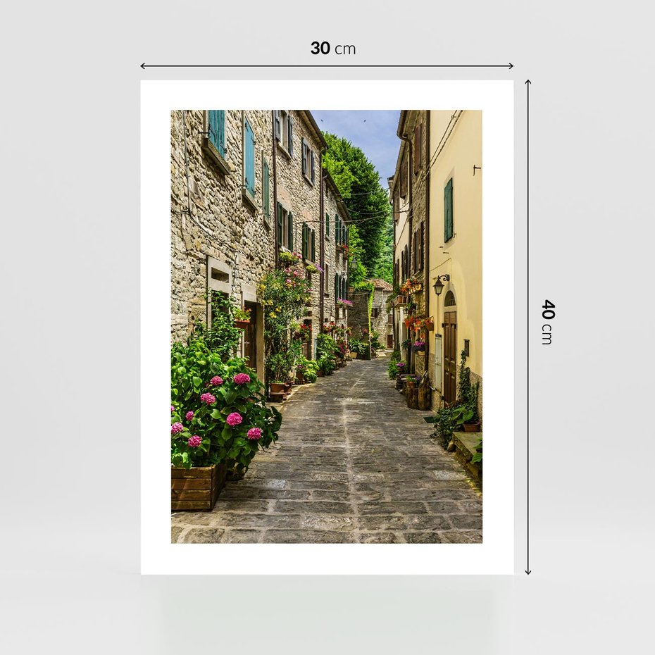 Plakat bez ramy 30x40 - Spacer po Złotej Alei - uliczka, perspektywa