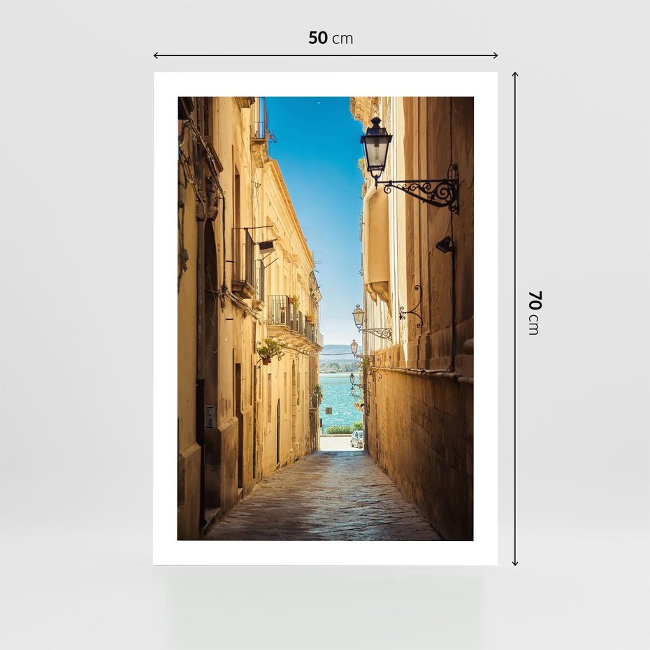 Plakat bez ramy 50x70 - Perspektywa magicznej uliczki - uliczka, perspektywa