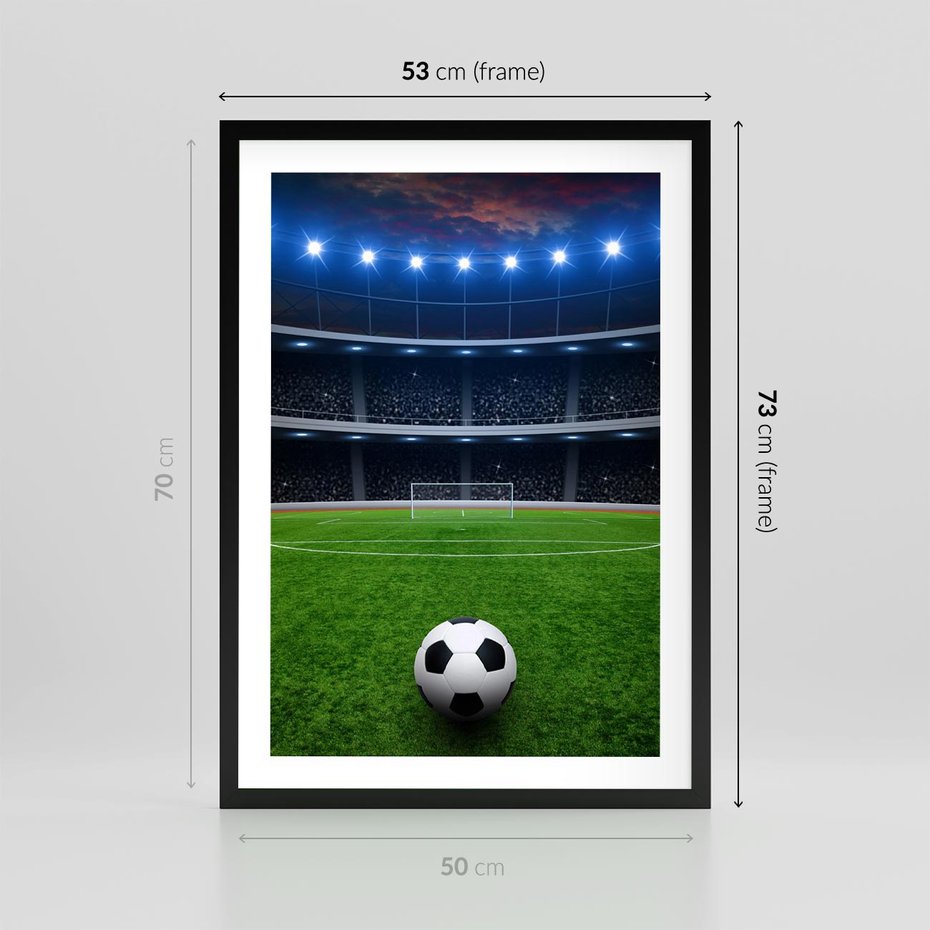 Plakat w ramie 50x70 - Piłka nożna - gol! - piłka nożna, gol - rama czarna