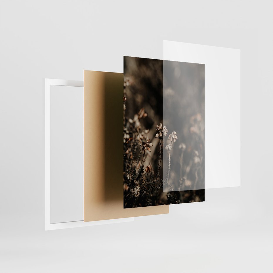 Zestaw obrazy w ramie 30x40 galeria - Jesień, łąką, boho, galązki - rama biała