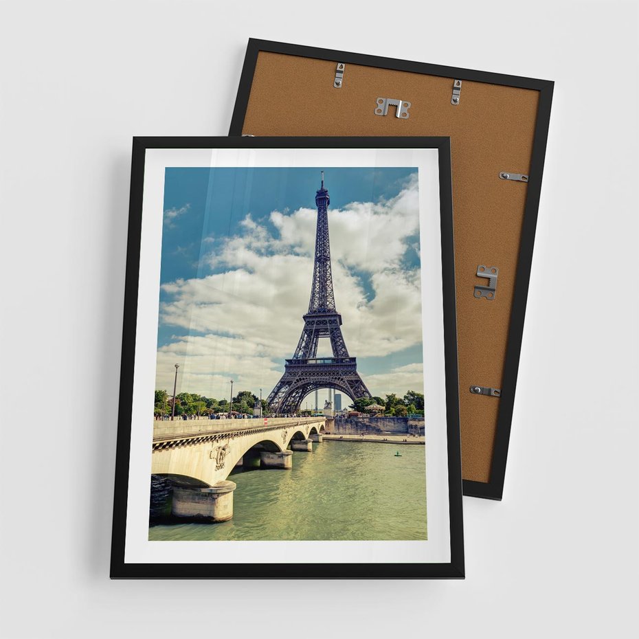 Plakat w ramie 50x70 - Wieża Eiffla - Ikona Paryża - wieża, Eiffla - rama czarna