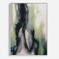 Obraz w ramie 70x100 - Sfumowane zmysły artysty - rozmyte kolory, zieleń - rama biała