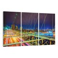 Obraz na płótnie 120x80 - Most w USA - Światła i samochody - most, USA