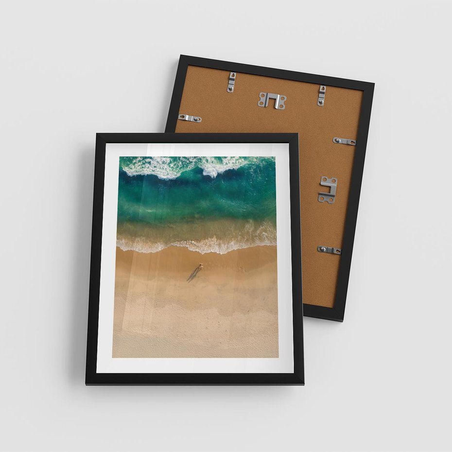 Plakat w ramie 40x50 - Oaza Relaksu - plaża, morze - rama czarna