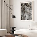 Plakat w ramie 50x70 - Cisza Zimowej Natury - zima, iglaste gałązki - rama drewno