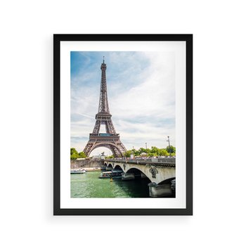 Plakat w ramie 40x50 - Ikona Romantyzmu - Eiffla, Francja - rama czarna