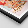 Plakat w ramie 30x40 - Rajski Widok - plaża miami, domek ratownika - rama czarna