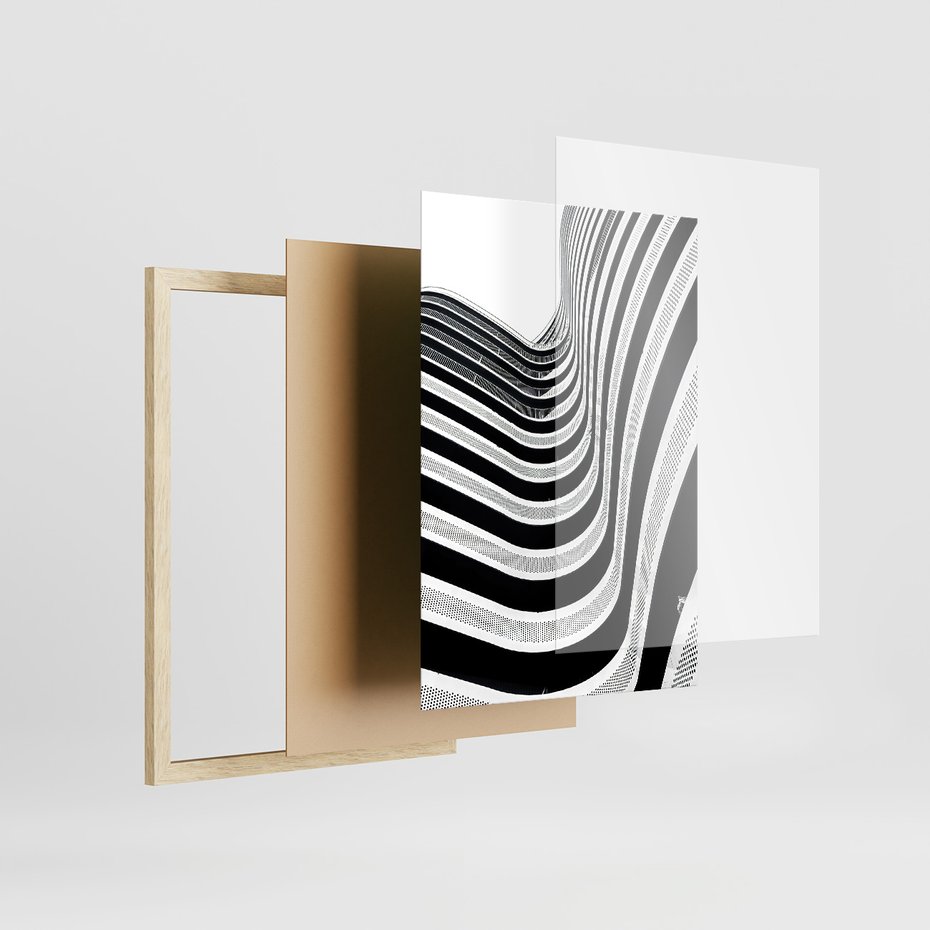 Zestaw obrazy w ramie 30x40 galeria - Sztuka, współczesna, architektura - rama drewno