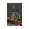 Plakat bez ramy 21x30 - Miasto rozświetlone nocnym blaskiem - miasto, nocą