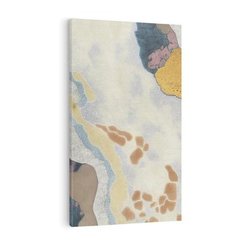 Obraz na płótnie 80x120 - Melancholijne oddechy pędzla - abstrakcyjne formy, zgaszone kolory