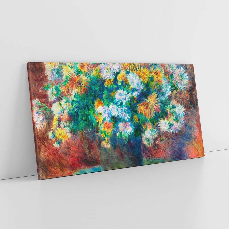 Obraz na płótnie 100x50 - Chryzantemy (1881–1882), Pierre-Auguste Renoir - Reprodukcja - reprodukcja, obraz na płótnie