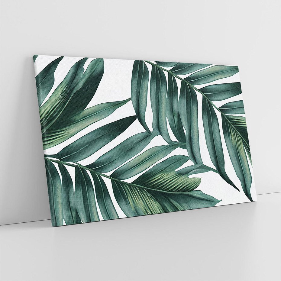 Obraz na płótnie 70x50 - Ruchome liście czasu - liście palmy, tropikalne