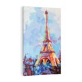 Obraz na płótnie 80x120 - Paryska Wieża - olejny abstrakcyjny obraz, wieża eiffla