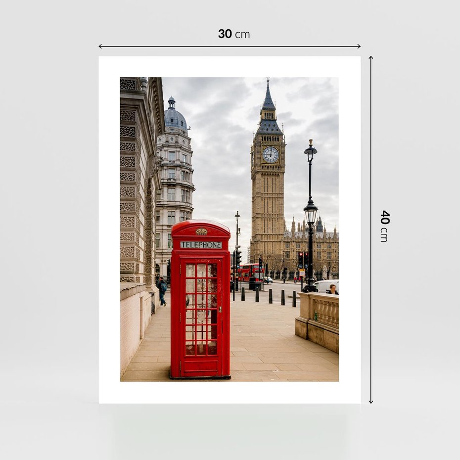 Plakat bez ramy 30x40 - Symbol Big Benu - Londyn, budka