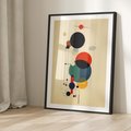 Plakat bez ramy 21x30 - Migocące Impresje Odniesień - abstrakcyjna geometryczna kompozycja, koła linie