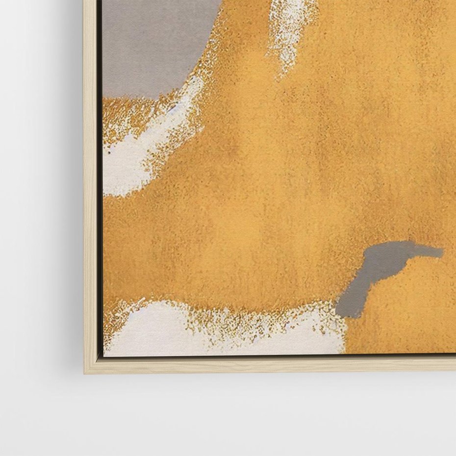Obraz w ramie 120x80 - Złote Maźnięcia Pędzla - złota abstrakcja, plamy - rama drewno