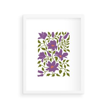 Plakat w ramie 30x40 - Rozmyte Granice - kwiaty, kompozycja - rama biała