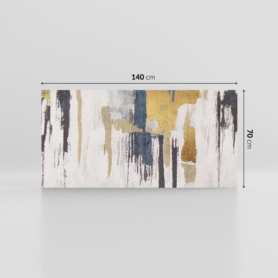 Obraz na płótnie 140x70 - Odyseja w świetle i cieniu - abstrakcja, porysowana ściana