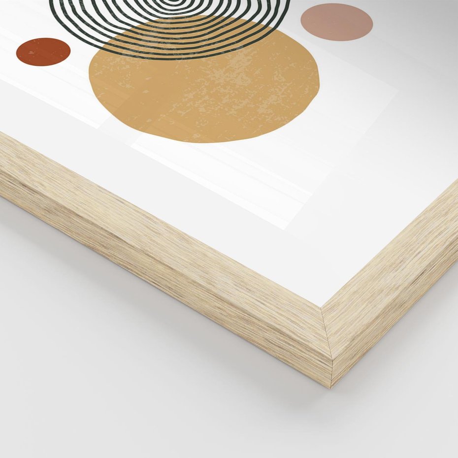 Plakat w ramie 40x50 - Wewnętrzne Formy - koła okręgi, abstrakcyjna nowoczesna sztuka - rama drewno