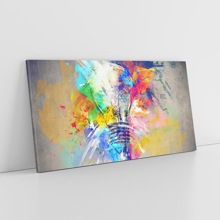 Obraz na płótnie 120x60 - Kolory Kreatywnej Koncepcji - abstrakcyjna grafika, szkic żarówki