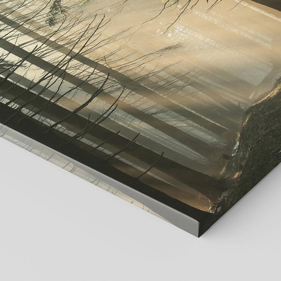 Obraz na płótnie 60x60 - Urok lasu: drzewa w pełnej okazałości - las, drzewa