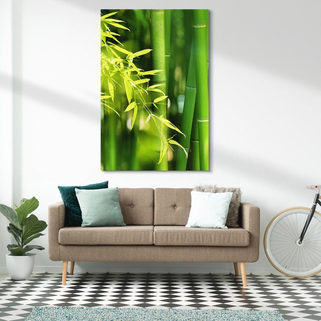 Obraz na płótnie 80x120 - Spokój bambusowego lasu SPA - bambus, drzewa